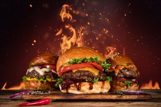 Obraz Wieloczęściowy Smaczne Hamburgery
