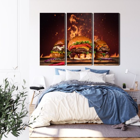 Obraz Wieloczęściowy Smaczne Hamburgery
