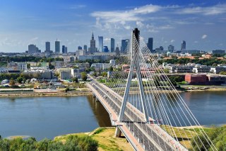 Obraz Wieloczęściowy Most Z Panoramą Warszawy W Tle