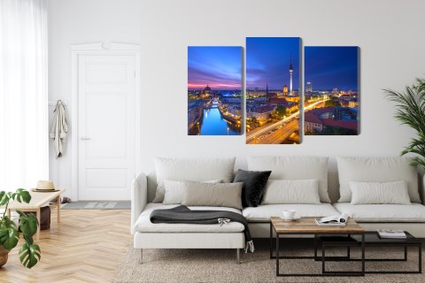 Obraz Wieloczęściowy Panorama Berlina O Zachodzie Słońca