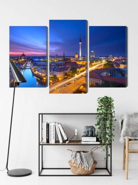 Obraz Wieloczęściowy Panorama Berlina O Zachodzie Słońca