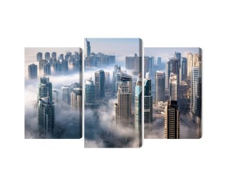 Obraz Wieloczęściowy Panorama Miasta Dubaj We Mgle