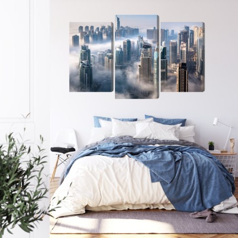 Obraz Wieloczęściowy Panorama Miasta Dubaj We Mgle