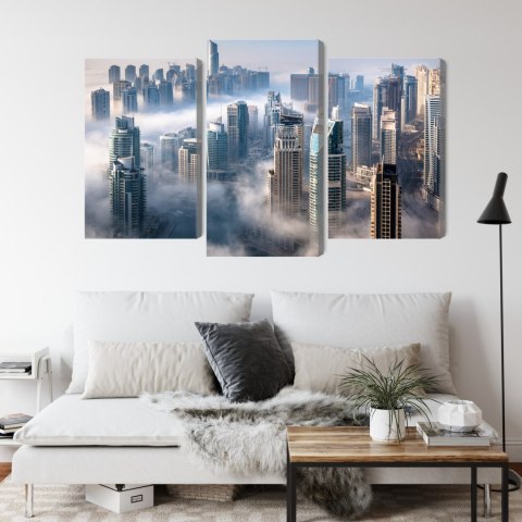 Obraz Wieloczęściowy Panorama Miasta Dubaj We Mgle