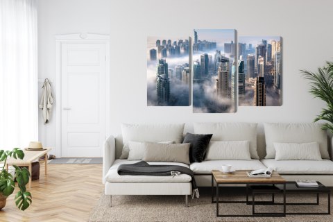 Obraz Wieloczęściowy Panorama Miasta Dubaj We Mgle