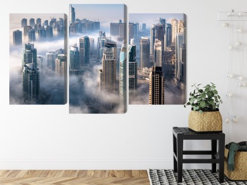 Obraz Wieloczęściowy Panorama Miasta Dubaj We Mgle