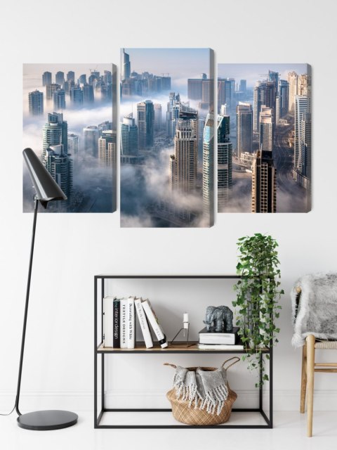 Obraz Wieloczęściowy Panorama Miasta Dubaj We Mgle