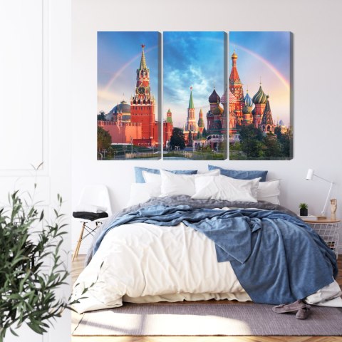Obraz Wieloczęściowy Panorama Placu Czerwonego Z Kremlem I Soborem Wasyla Błogosławionego