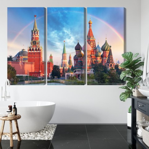 Obraz Wieloczęściowy Panorama Placu Czerwonego Z Kremlem I Soborem Wasyla Błogosławionego