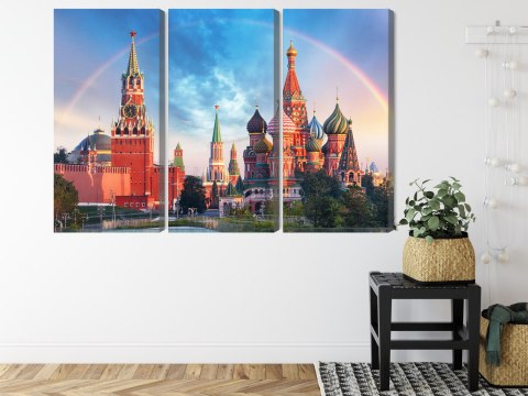 Obraz Wieloczęściowy Panorama Placu Czerwonego Z Kremlem I Soborem Wasyla Błogosławionego