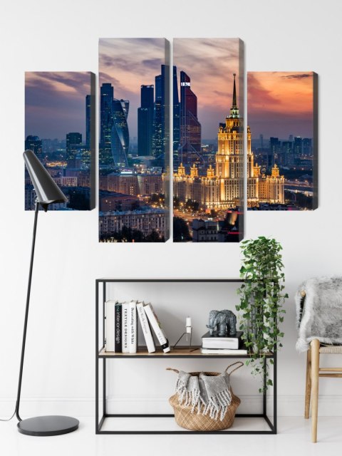 Obraz Wieloczęściowy Widok Z Lotu Ptaka Na Panoramę Moskwy
