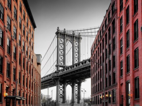 Obraz Wieloczęściowy Widok Na Most Manhattan Bridge Z Ulicy Washington Street