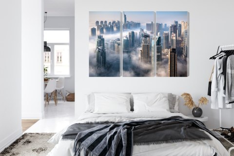 Obraz Wieloczęściowy Panorama Miasta Dubaj We Mgle