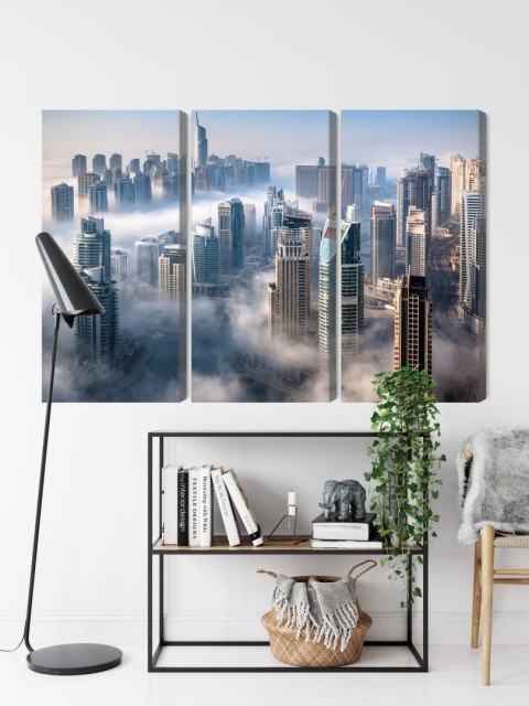 Obraz Wieloczęściowy Panorama Miasta Dubaj We Mgle