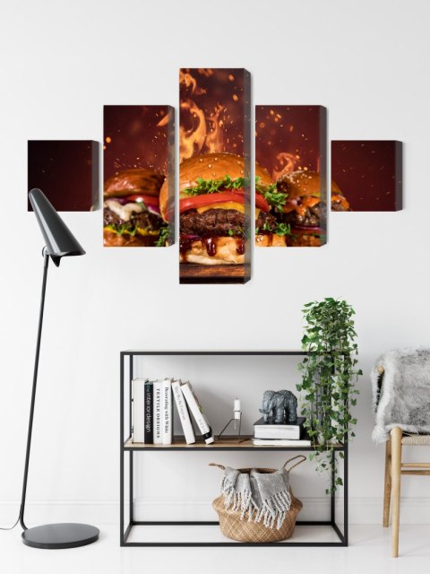Obraz Wieloczęściowy Smaczne Hamburgery
