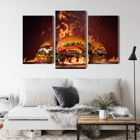 Obraz Wieloczęściowy Smaczne Hamburgery