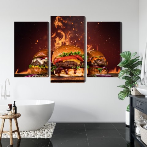 Obraz Wieloczęściowy Smaczne Hamburgery