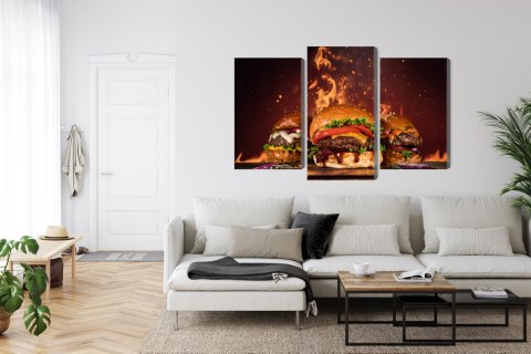Obraz Wieloczęściowy Smaczne Hamburgery