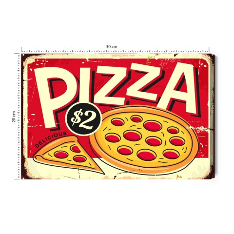 Obraz Na Płótnie Pizza I Napis Retro