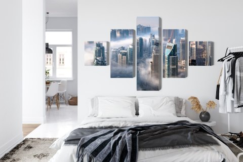 Obraz Wieloczęściowy Panorama Miasta Dubaj We Mgle