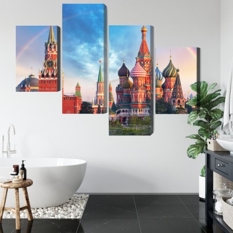 Obraz Wieloczęściowy Panorama Placu Czerwonego Z Kremlem I Soborem Wasyla Błogosławionego