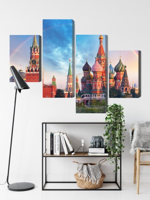 Obraz Wieloczęściowy Panorama Placu Czerwonego Z Kremlem I Soborem Wasyla Błogosławionego