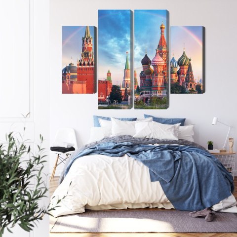 Obraz Wieloczęściowy Panorama Placu Czerwonego Z Kremlem I Soborem Wasyla Błogosławionego