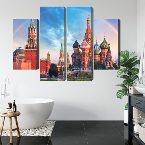Obraz Wieloczęściowy Panorama Placu Czerwonego Z Kremlem I Soborem Wasyla Błogosławionego