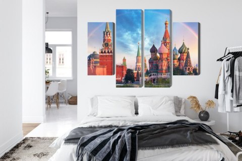 Obraz Wieloczęściowy Panorama Placu Czerwonego Z Kremlem I Soborem Wasyla Błogosławionego
