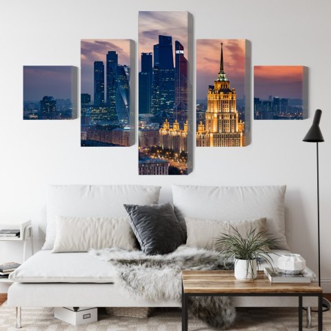 Obraz Wieloczęściowy Widok Z Lotu Ptaka Na Panoramę Moskwy