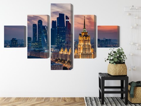 Obraz Wieloczęściowy Widok Z Lotu Ptaka Na Panoramę Moskwy