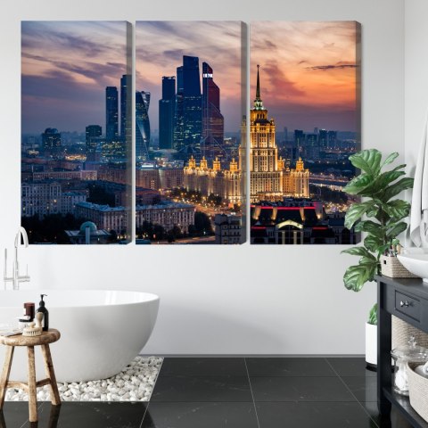 Obraz Wieloczęściowy Widok Z Lotu Ptaka Na Panoramę Moskwy