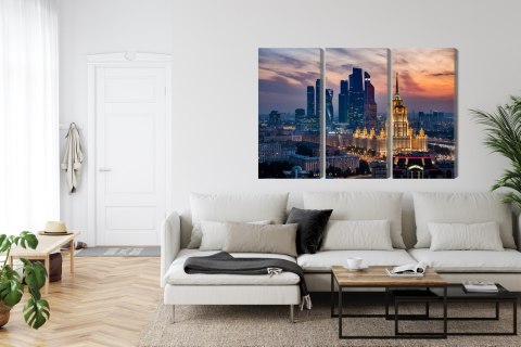 Obraz Wieloczęściowy Widok Z Lotu Ptaka Na Panoramę Moskwy
