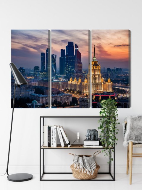 Obraz Wieloczęściowy Widok Z Lotu Ptaka Na Panoramę Moskwy