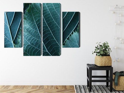 Obraz Wieloczęściowy Liście W Skali Makro Z Efektem 3D
