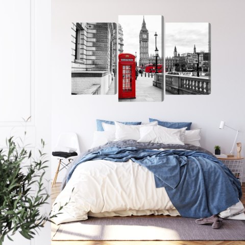 Obraz Wieloczęściowy Londyńska Budka Telefoniczna I Big Ben