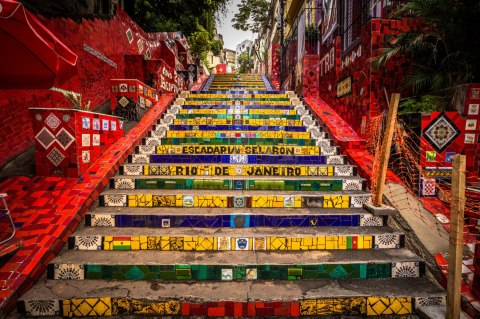 Obraz Wieloczęściowy Schody Selaron W Historycznym Centrum Rio De Janeiro